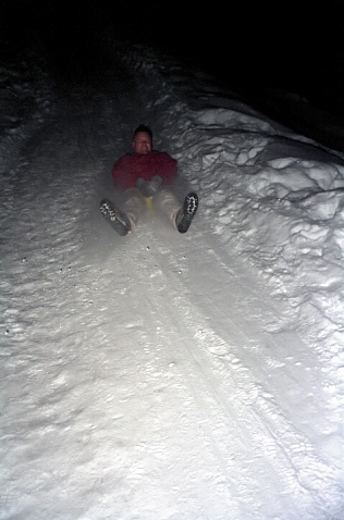 Bob finds the slopes too tame, and tries a footpath instead