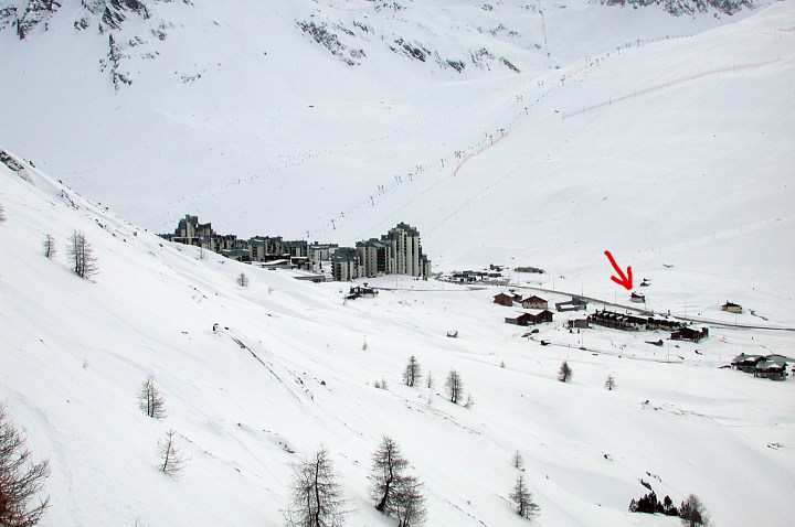 Our lonely little chalet subtly pointed out